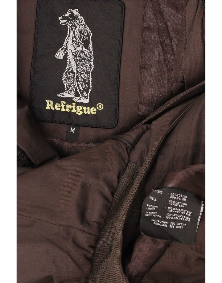 Refrigue Damen Crop Bomberjacke UK 12 Mittelbraune Baumwolle