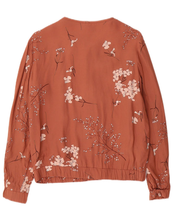 Massimo Dutti Damen Bomberjacke UK 12 Mittelrosa Blumenviskose
