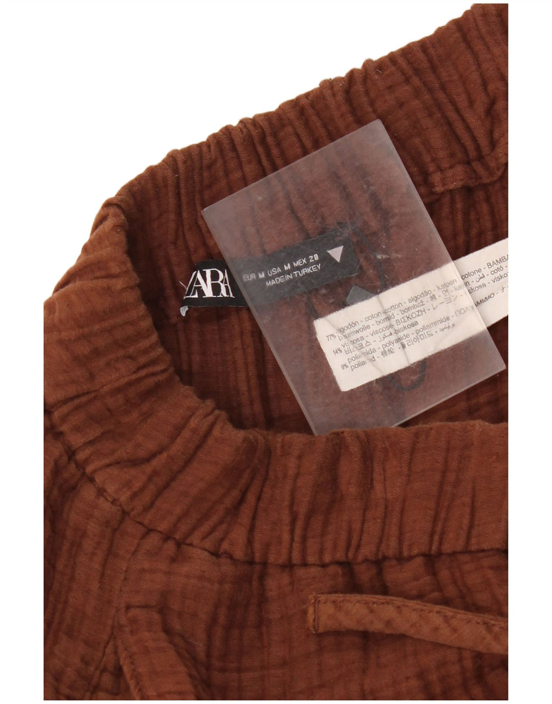 Schmale Freizeithose für Damen von Zara, mittelgroß, W28, L28, braun, Baumwolle