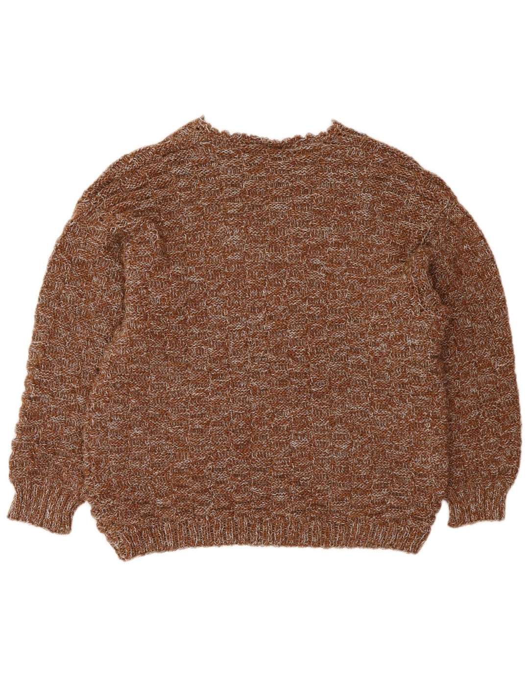 VINTAGE Damen-Pullover mit V-Ausschnitt, Gr. 16, groß, braun gefleckt