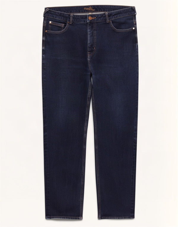 Marks & Spencer Damen Magic Straight Jeans UK 20 2XL W38 L28 Marineblau