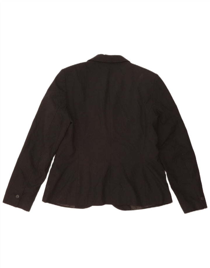 ZARA Damen 1-Knopf-Blazer-Jacke, EU 42, groß, schwarzes Polyester