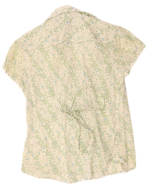 White Stuff Kurzarm-Hemdbluse für Damen, UK 12, mittelgroß, Blumenmuster, Baumwolle