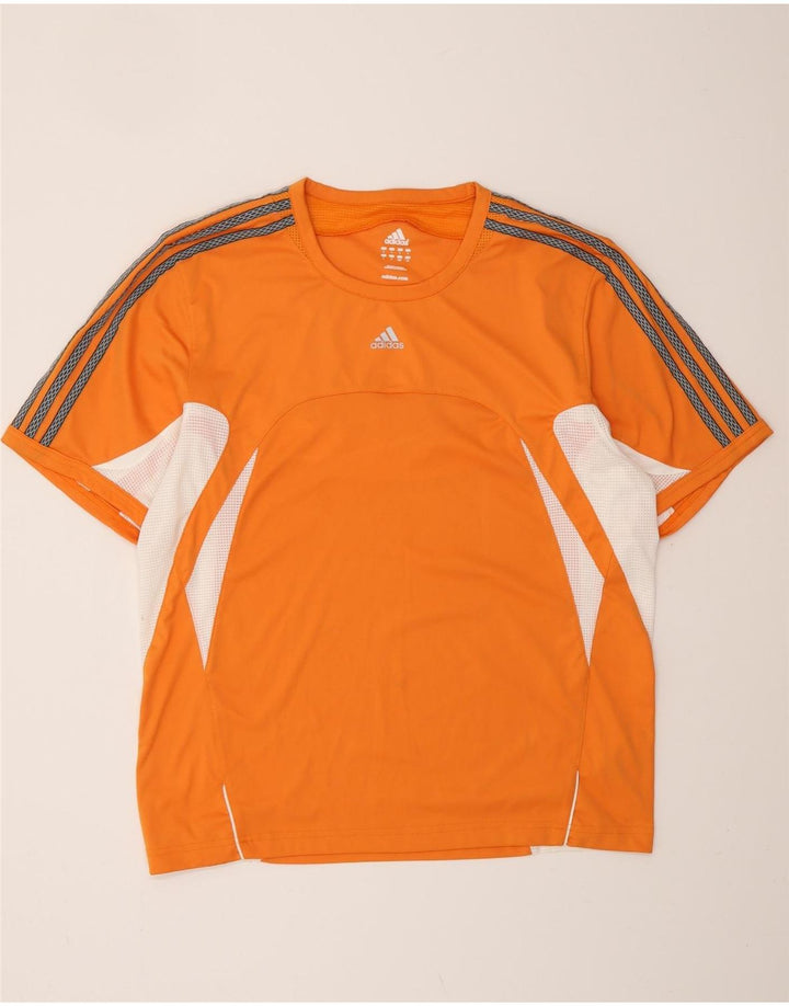 ADIDAS Herren Climacool T-Shirt Top Large Orange Colourblock Polyester