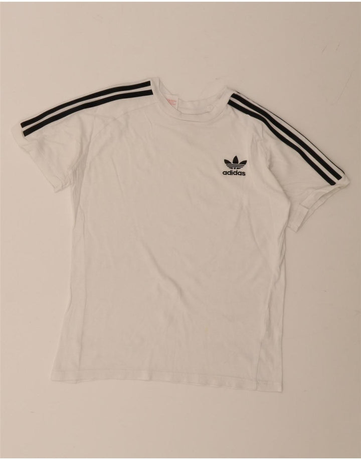 Adidas Damen T-Shirt Top UK 12/14 Medium Weiß