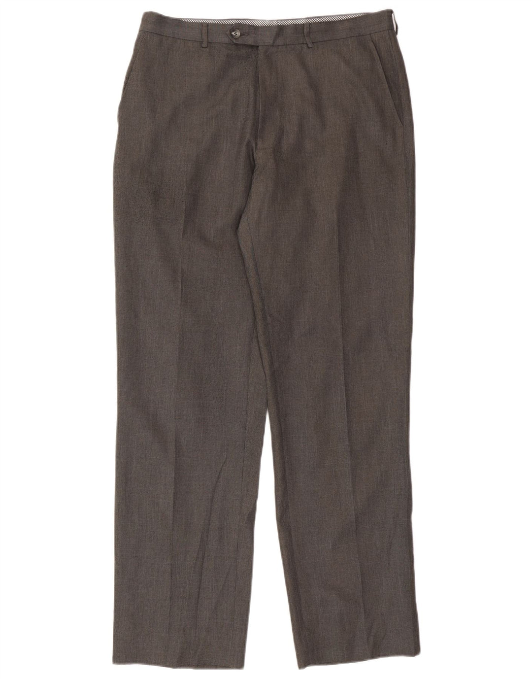 Gerade Herren-Anzughose von Marks & Spencer, W34, L33, grau, Polyester