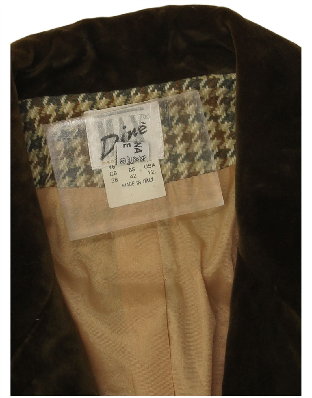 Vintage Damen 1-Knopf-Blazerjacke EU 38 Mittelbeiger Hahnentrittmuster