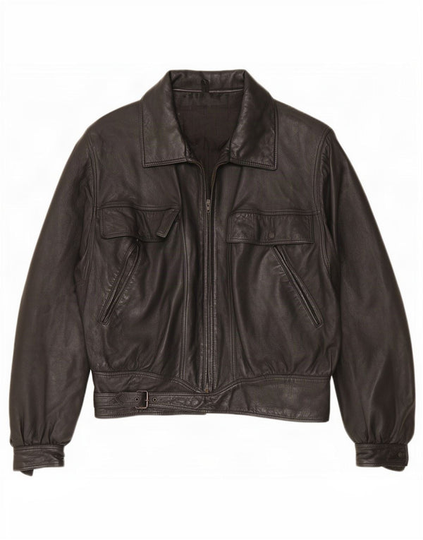 Vintage Herren Lederjacke UK 42 XL Schwarz