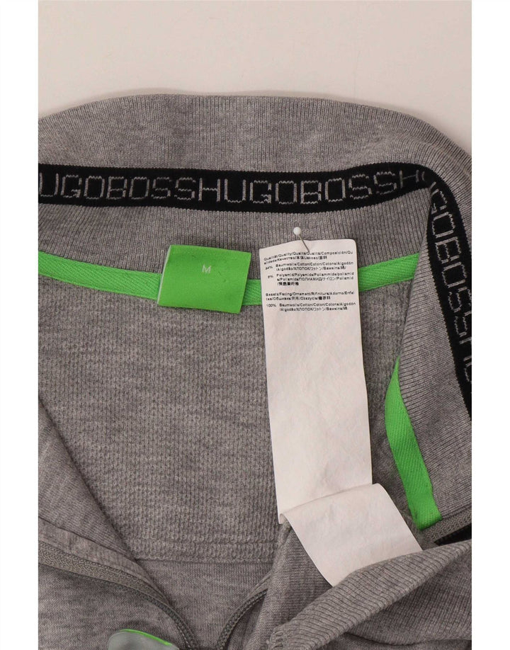 Hugo Boss Herren-Trainingsanzug-Top-Jacke aus mittelgrauer Baumwolle