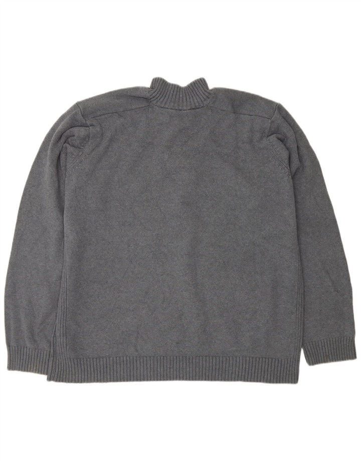Marks & Spencer Herren Blauer Harbour-Pullover mit Knopfkragen, 2XL, Grau