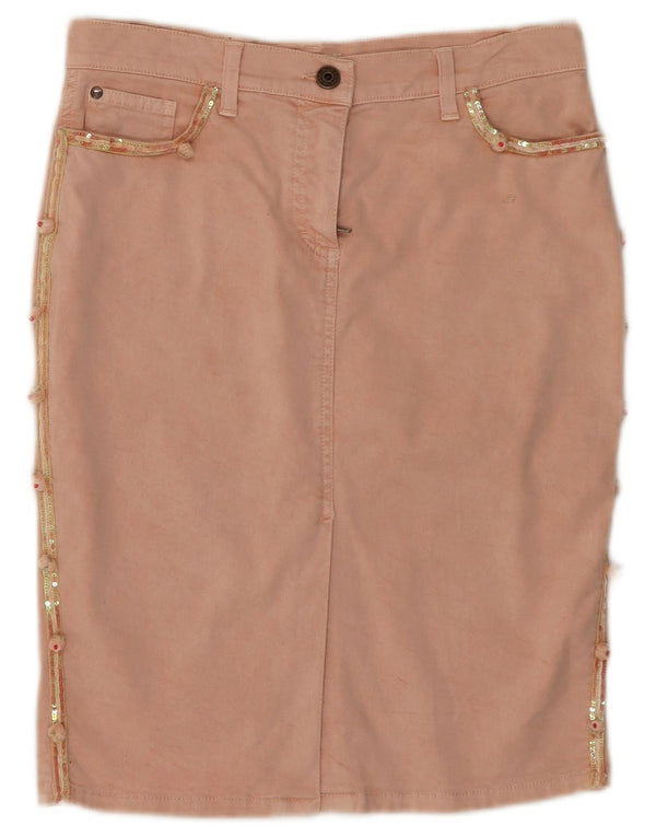 Blumarine Womens Denim Skirt IT 42 Medium W30 Pink Cotton
