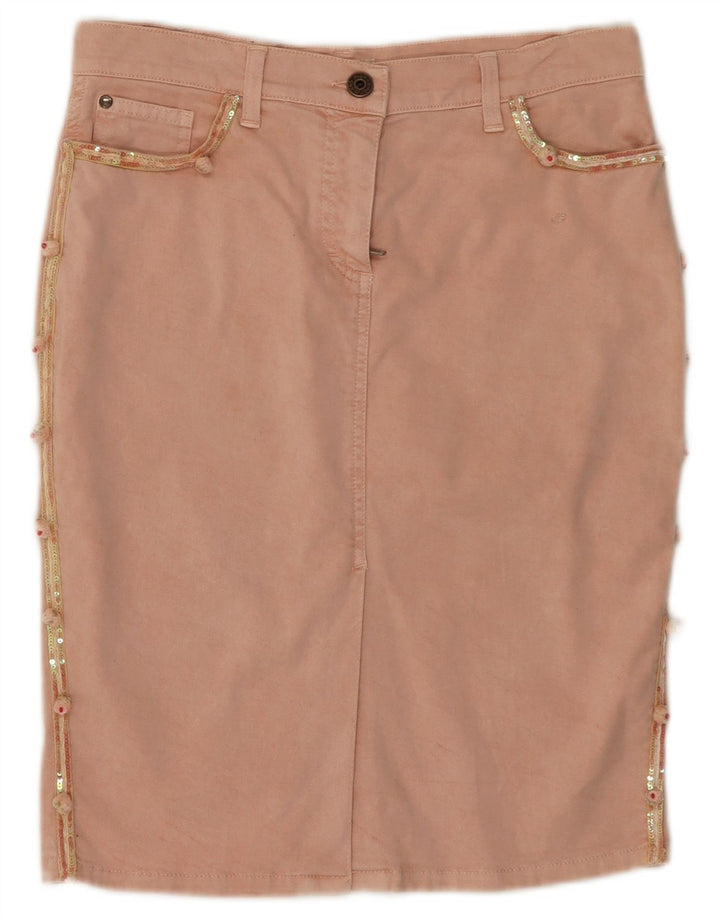 Blumarine Damen Jeansrock IT 42 Medium W30 Rosa Baumwolle