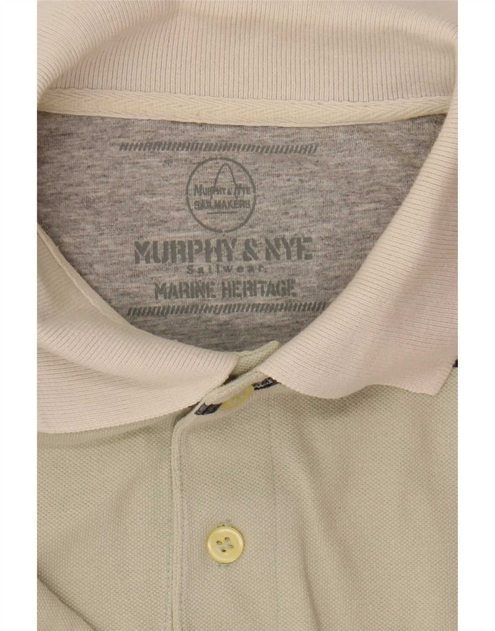 Murphy & Nye Herren Poloshirt 2XL Beige gestreift aus Baumwolle