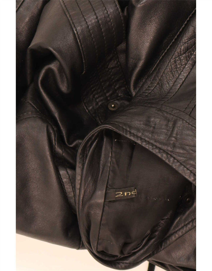 Vintage Herren Leder Bikerjacke IT 46 Small Schwarz