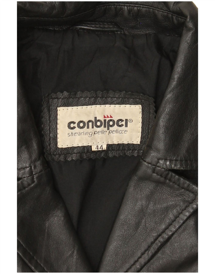Conbipel Damen Lederjacke IT 44 Mittelschwarzes Leder