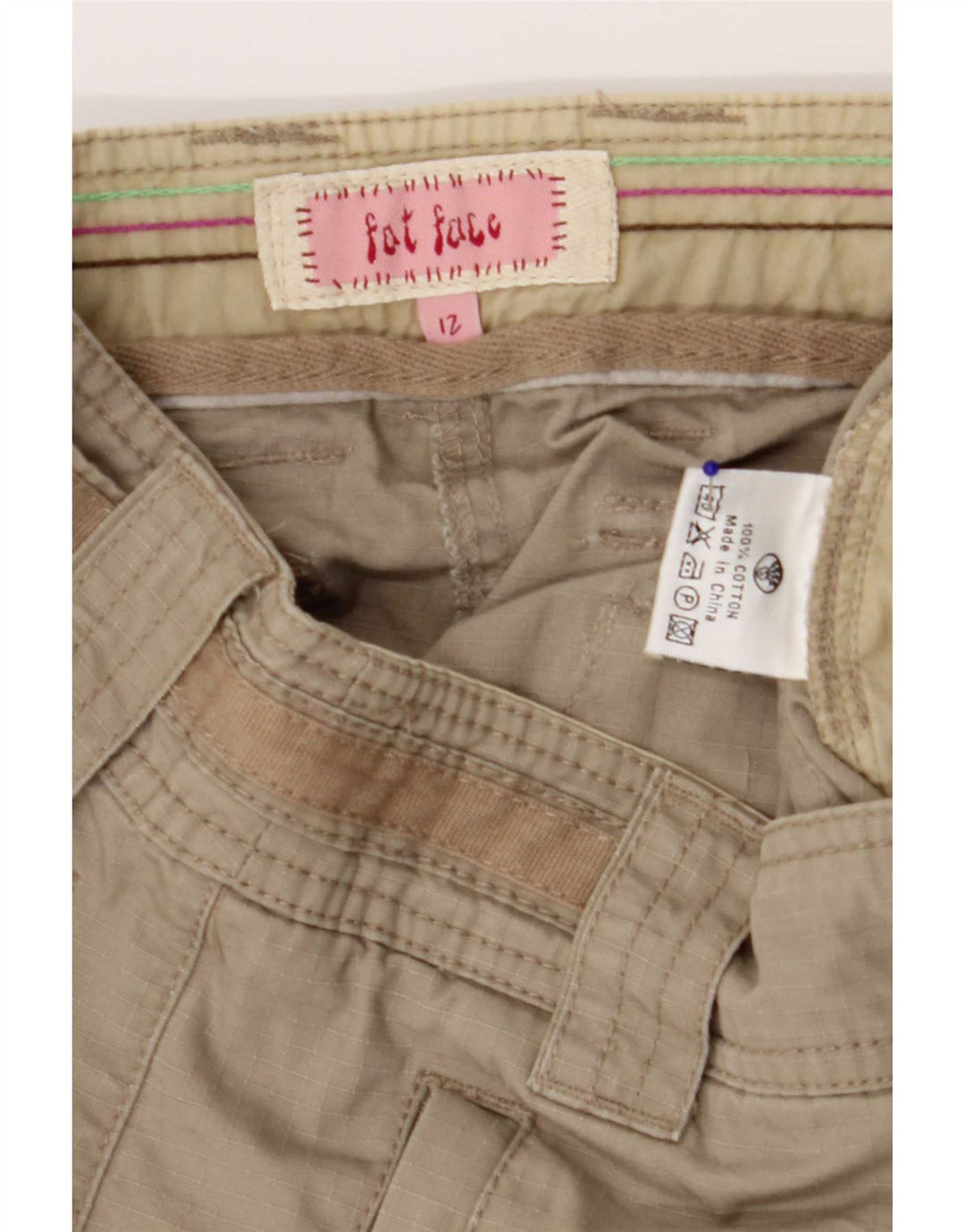 Fat Face Damen Cargoshorts UK 12 Medium W30 Khaki Baumwolle