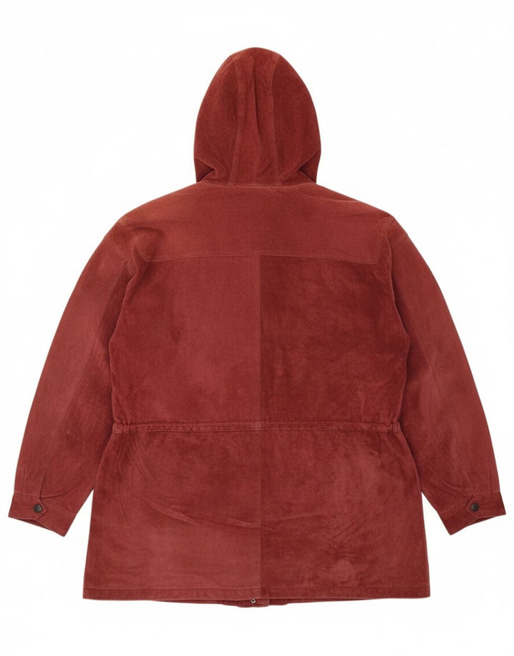 Miss Joy Damen Wildledermantel EU 44 XL Burgunderrotes Leder