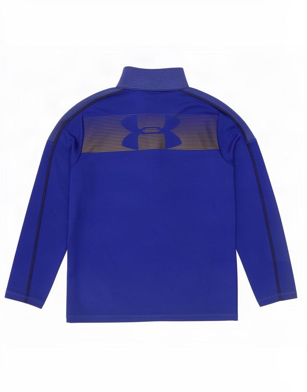 Under Armour Jungen-Trainingsanzugoberteil mit grafischem Pullover, 10–11 Jahre, mittelblau