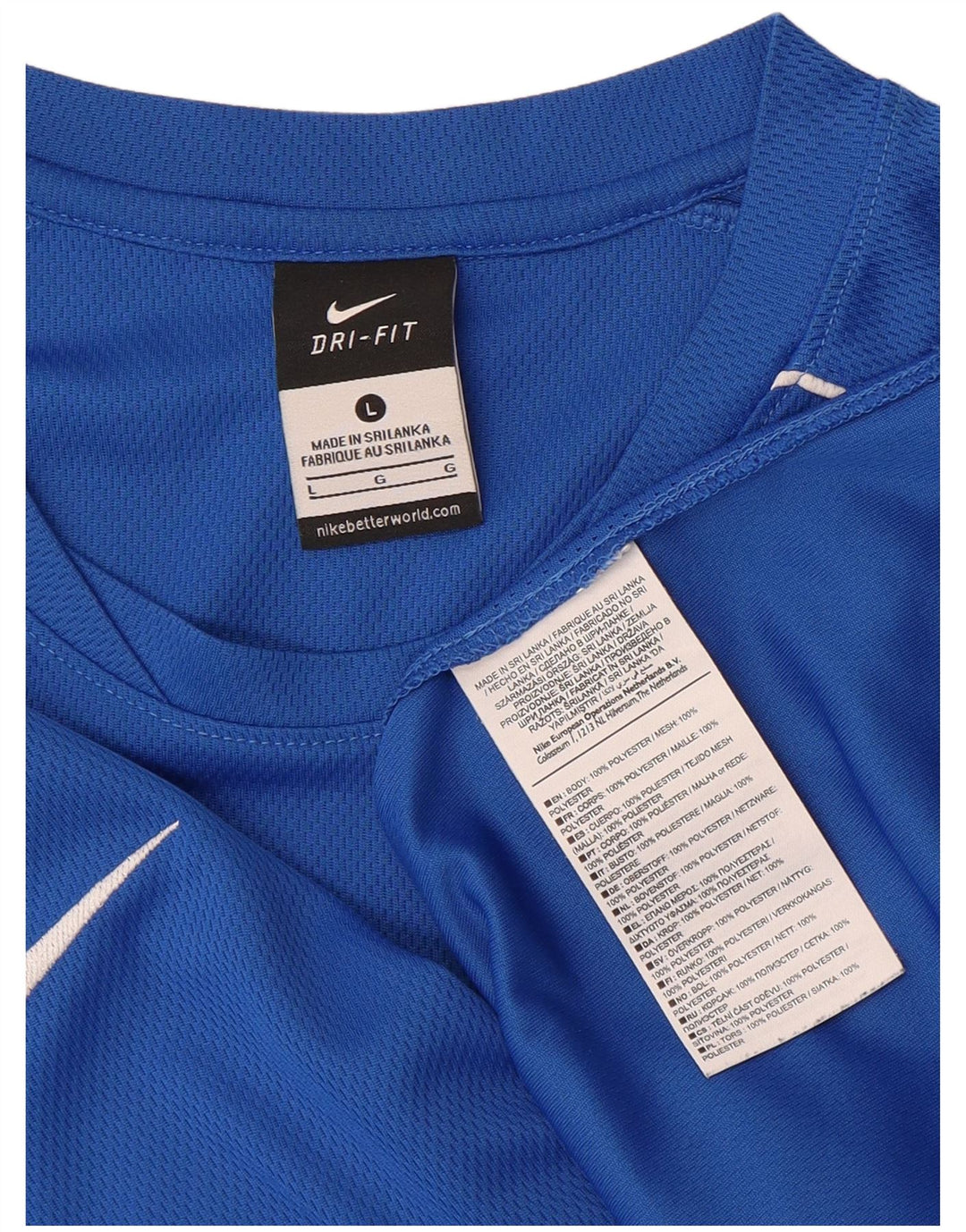 Nike Herren Dri Fit T-Shirt Top Large Blau Polyester