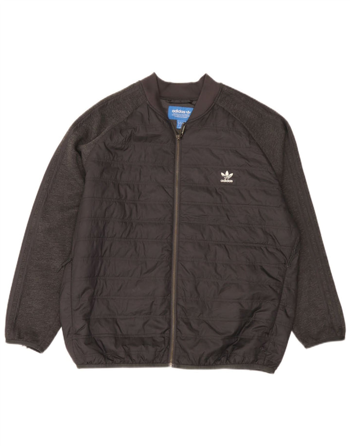 Adidas Herren Wattierte Jacke UK 42 XL Schwarz Polyester