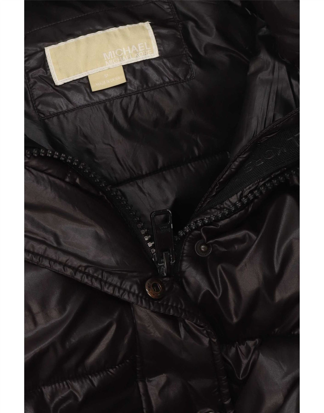 Michael Kors Herren-Jacke mit Kapuze, gepolstert, UK 38, Mittelschwarz, Polyester