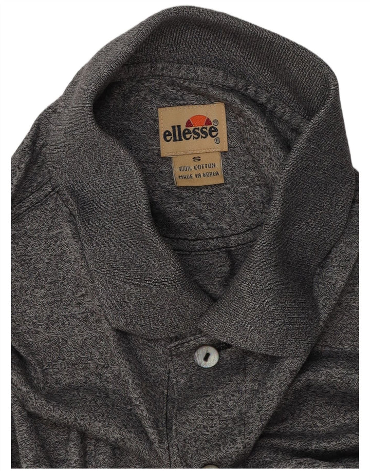 Ellesse Herren-Poloshirt, klein, grau gesprenkelte Baumwolle