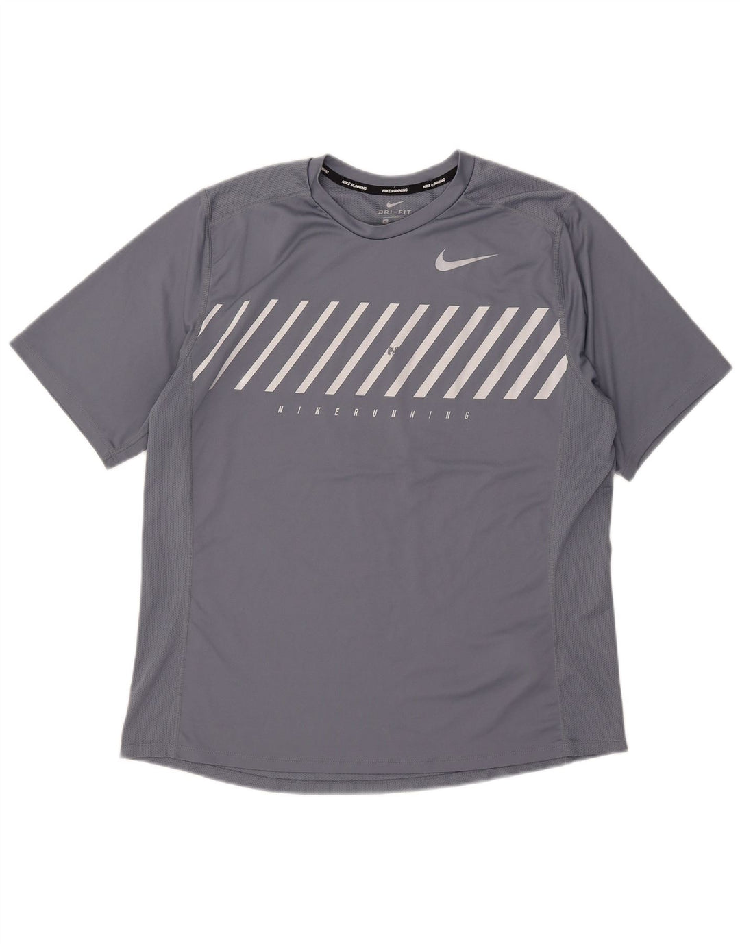 Nike Herren Dri Fit Graphic T-Shirt Top XL grau gestreift aus Polyester