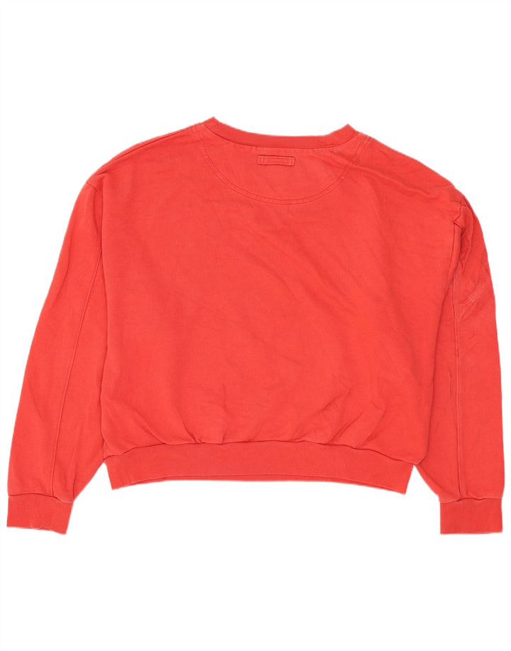 Levi's Damen Crop Oversized Sweatshirt Pullover UK 10 Small Rote Baumwolle