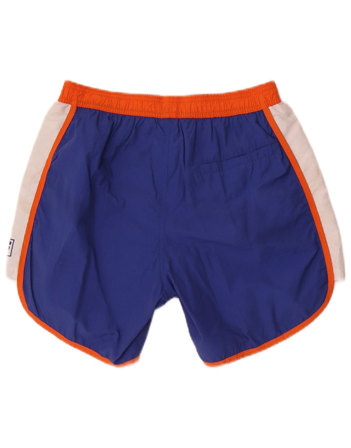 Fila Damen Badeshorts UK 12 Mittelblaue Colourblock-Baumwolle