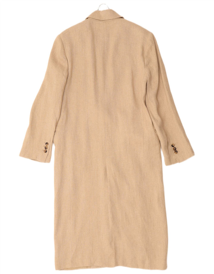 ZARA Damen Übergroßer Mantel UK 6 XS Beige Leinen
