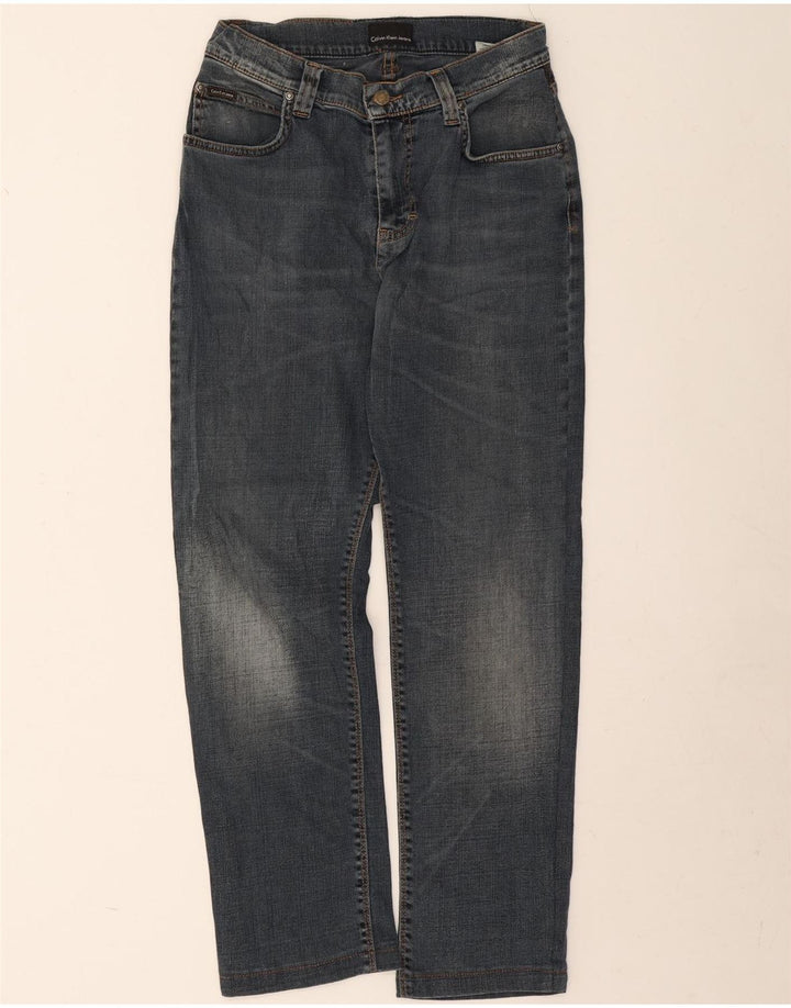 Calvin Klein Herren Straight Jeans W33 L28 Blaue Baumwolle