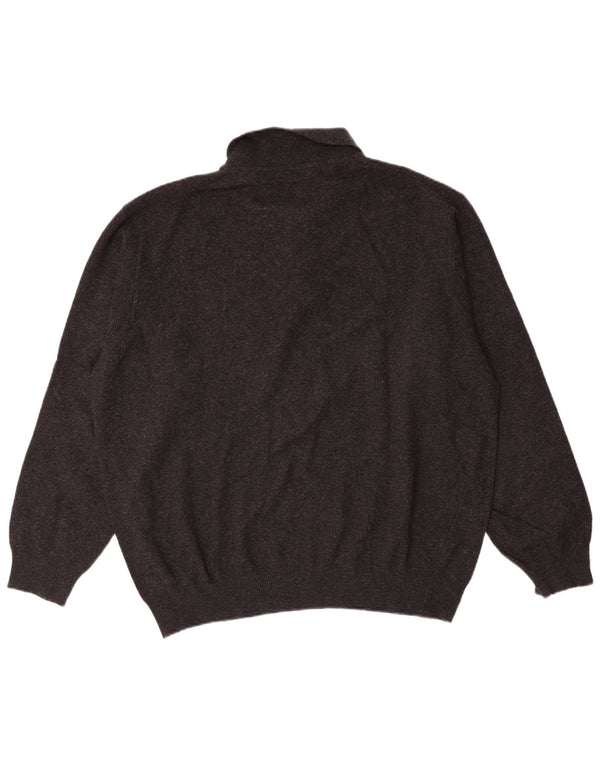 Benetton Mens Polo Neck Jumper Sweater XL Grey New Wool