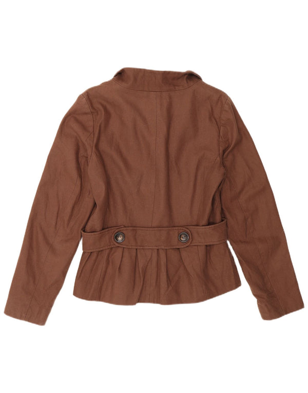Mathew Williamson Damen Blazer Jacke UK 12 Mittelbraune Baumwolle