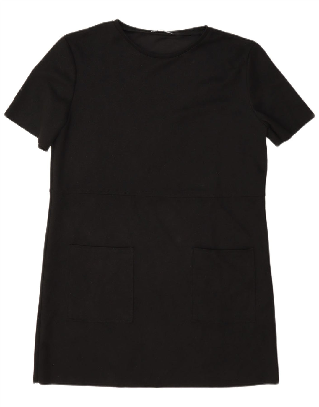 Zara Damen T-Shirt-Kleid UK 16 Large Schwarz Polyester