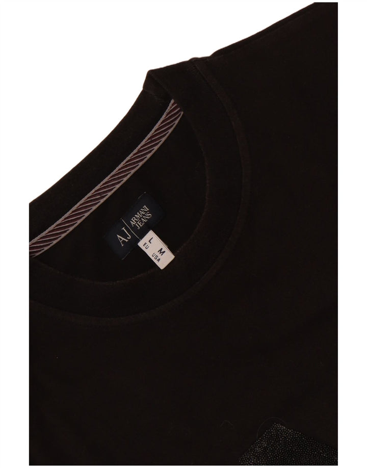 Armani Jeans Herren Grafik-T-Shirt-Oberteil Mittelschwarz