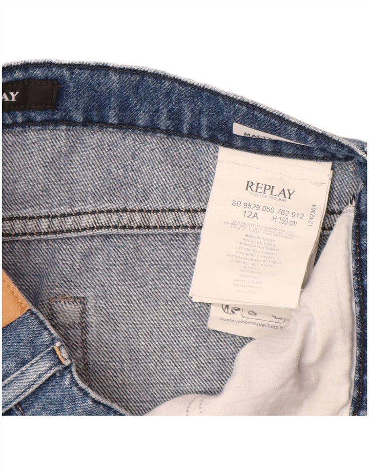REPLAY Cargo-Jeansshorts für Jungen, 11–12 Jahre, W26, blaue Baumwolle