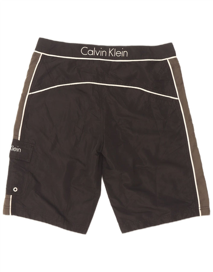 Calvin Klein Herren-Badeshorts mit Grafik, Größe S, Schwarz, Farbblock