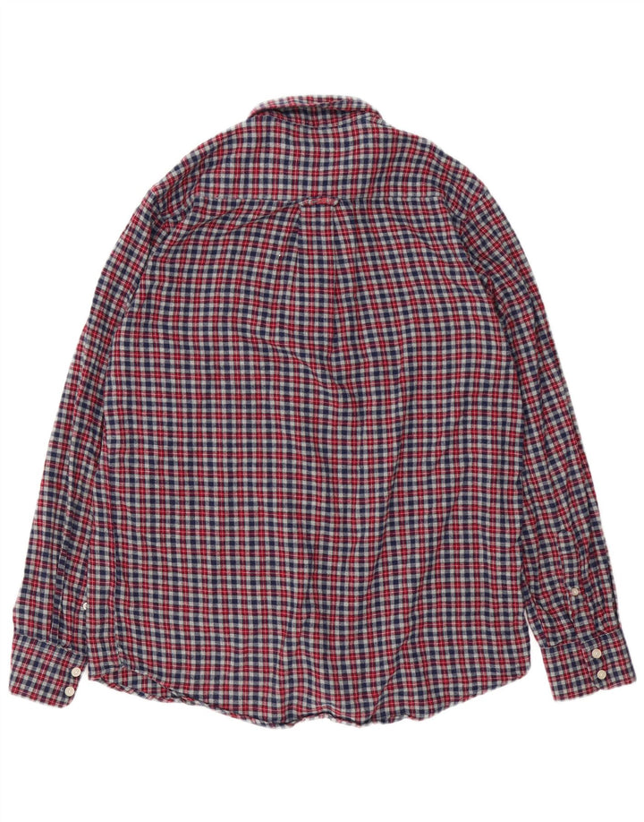 Crew Clothing Herren-Flanellhemd mit klassischer Passform, mittelgrau karierte Baumwolle