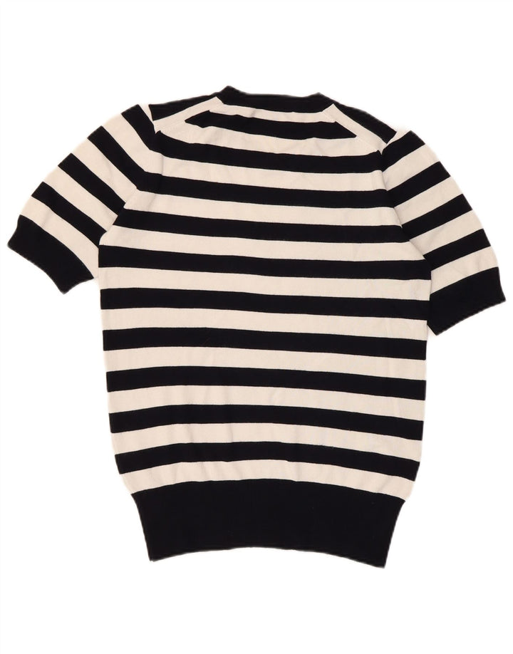 Zara Damen-Pullover mit Rundhalsausschnitt, Gr. 12, mittelschwarz gestreift