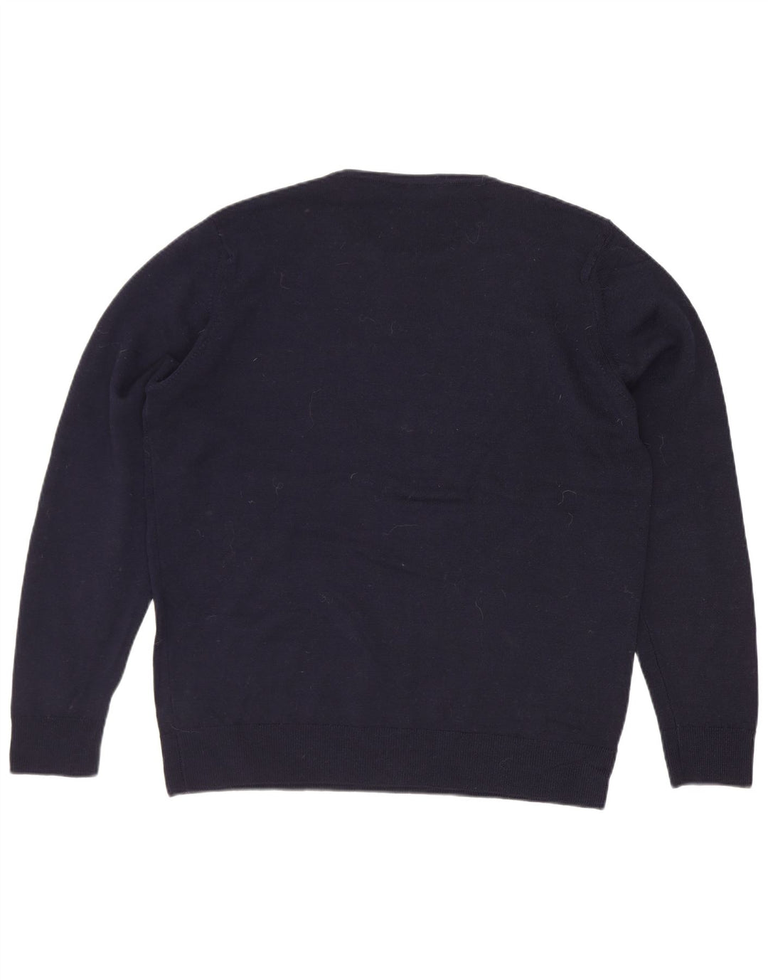 Marks & Spencer Damen-Pullover mit Rundhalsausschnitt, UK 12, mittelmarineblaue Wolle