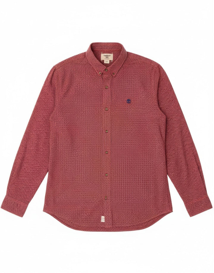Timberland Herren Slim-Fit-Hemd, großes rotes Gingham-Muster