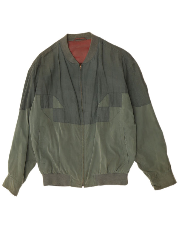 Vintage Herren Bomberjacke UK 40 Large Grün Colourblock
