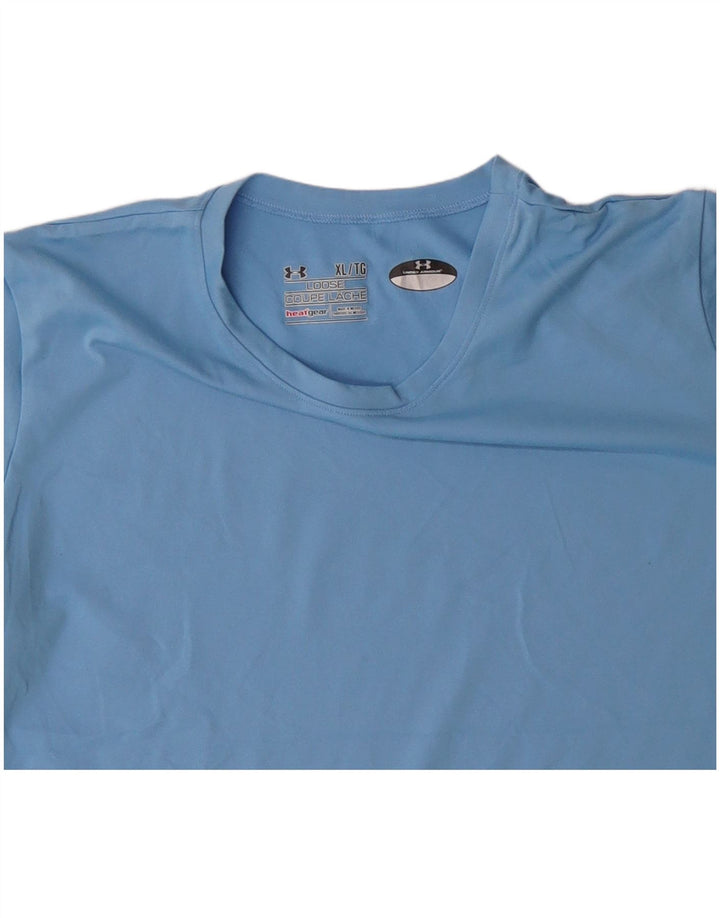 UNDER ARMOUR Damen Heat Gear T-Shirt Top UK 18 XL Blau Polyester