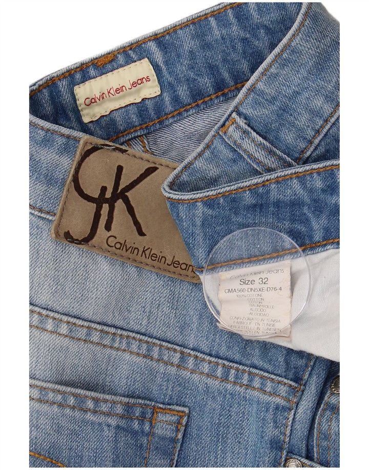 CALVIN KLEIN Herren Straight Jeans W32 L32 Blaue Baumwolle