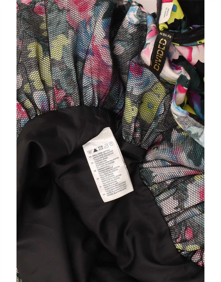 Divided Damen-Unterkleid, UK-Größe 38, Größe S, mehrfarbig, geblümt, Baumwolle
