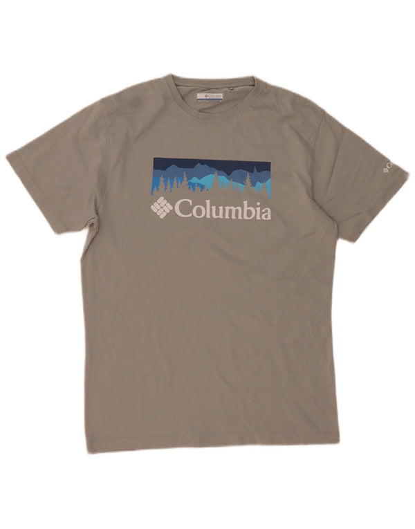 COLUMBIA Mens Graphic T-Shirt Top Small Grey Cotton