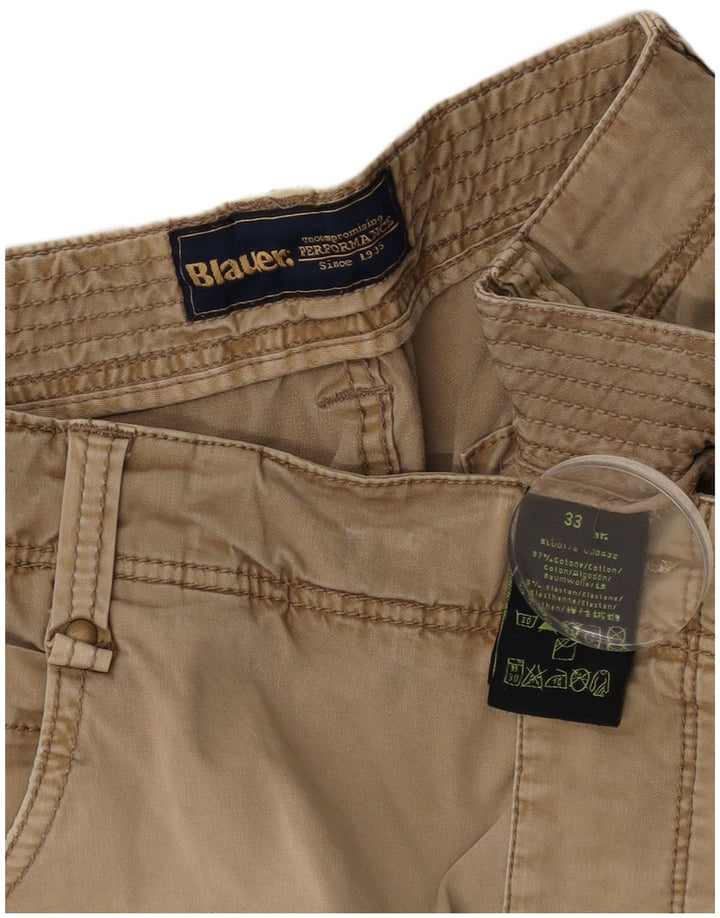 Blauer Herren Cargoshorts W33 Mittelbeige Baumwolle