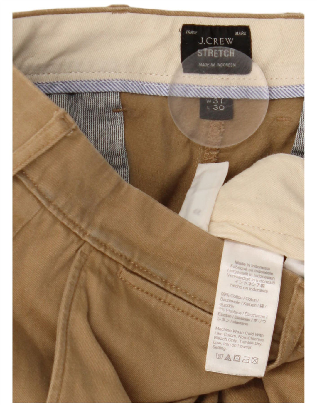 J. CREW Gerade Chinohose für Herren, W31, L30, Beige, Baumwolle