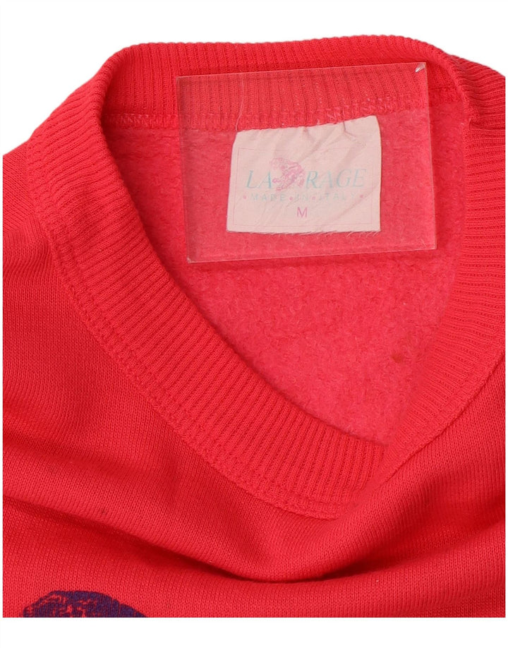 Vintage Herren Grafik Sweatshirt Pullover mittelrosa Baumwolle
