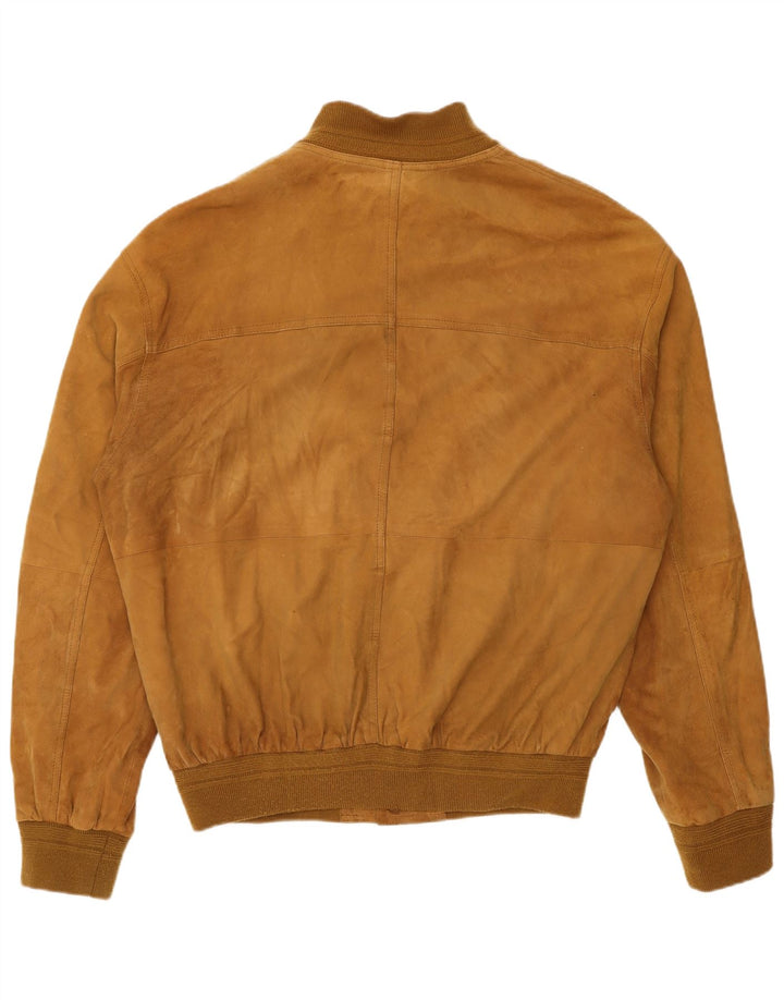 Vintage Herren Wildleder Bomberjacke IT 54 2XL Beige Leder